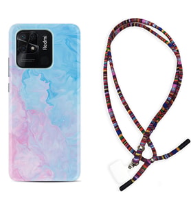 Xiaomi Poco X3 Pro M4 Pro X4 Pro C40 10C Kılıf Boyun Asklı Rasta Silikon Pink Blue Abstract 1385
