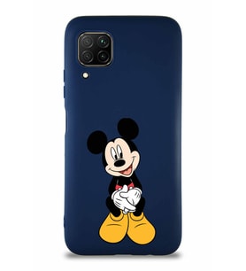Huawei P40 Lite Soft Premier Kapak Mickey Mouse-A Tasarımlı Silikon Kılıf - Lacivert (Şeffaf)