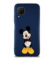 Huawei P40 Lite Soft Premier Kapak Mickey Mouse-A Tasarımlı Silikon Kılıf - Lacivert (Şeffaf)