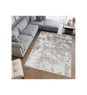 Rovigo Home Dijital Baskı Yıkanabilir Kaymaz Taban Salon Halısı RVG0504 (Gri)