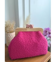 Ahşap Burslu Çanta (Pembe Şeker)