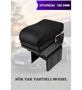 hyundai i20 2008 kol dayama Yastıklı geniş model Siyah Lüks Deri