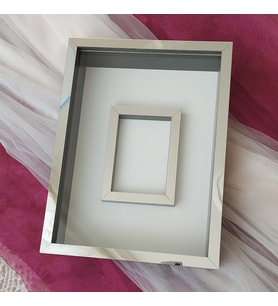 30x40 Cm Siyah-gümüş Fotoğraf Bölümlü! İsimsiz Ledsiz! Gül Saklama Kutusu
