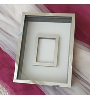 30x40 Cm Siyah-gümüş Fotoğraf Bölümlü! İsimsiz Ledsiz! Gül Saklama Kutusu