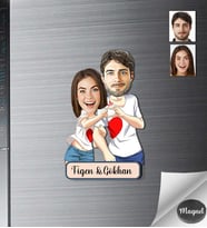 Kişiye Özel Sevgili Ahşap Magnet -18