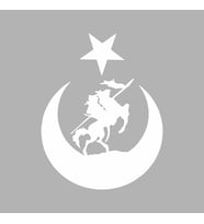 Akıncı ve Ay Yıldız Türk Bayrağı Araba Sticker siyah 15x20 CM (Beyaz)