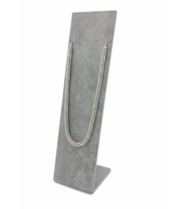 Moscow Model Süet Kumaş Gri Renk 40/10 Cm Ayaklı Takı Sergileme Standı