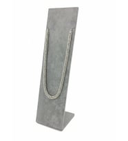 Moscow Model Süet Kumaş Gri Renk 40/10 Cm Ayaklı Takı Sergileme Standı