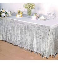 Gümüş Metalize Masa Eteği 275x75 cm – Kendinden Yapışkanlı