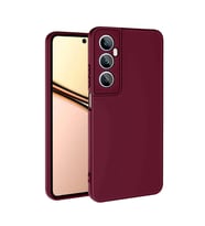 Realme C65 4G Kılıf Lansman Tasarım İç Yüzeyi Kadife Silikon (Koyu Mor)