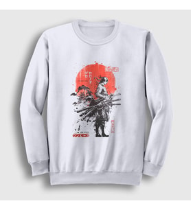 Presmono Unisex Beyaz Roronoa Zoro Anime One Piece Sweatshirt 353587tt