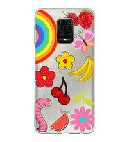 PrintiFy Xiaomi Redmi Note 9 S ile Uyumlu 1mm Slim Fit Water Color 5 Baskılı Şeffaf  Kılıf