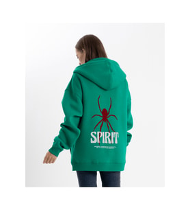 Unisex Oversize Spirit Kapüşonlu Sweatshirt
