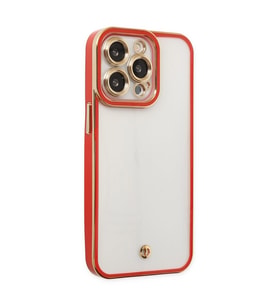 iPhone 13 Pro Max Kılıf Liva Lens Silikon - Kırmızı