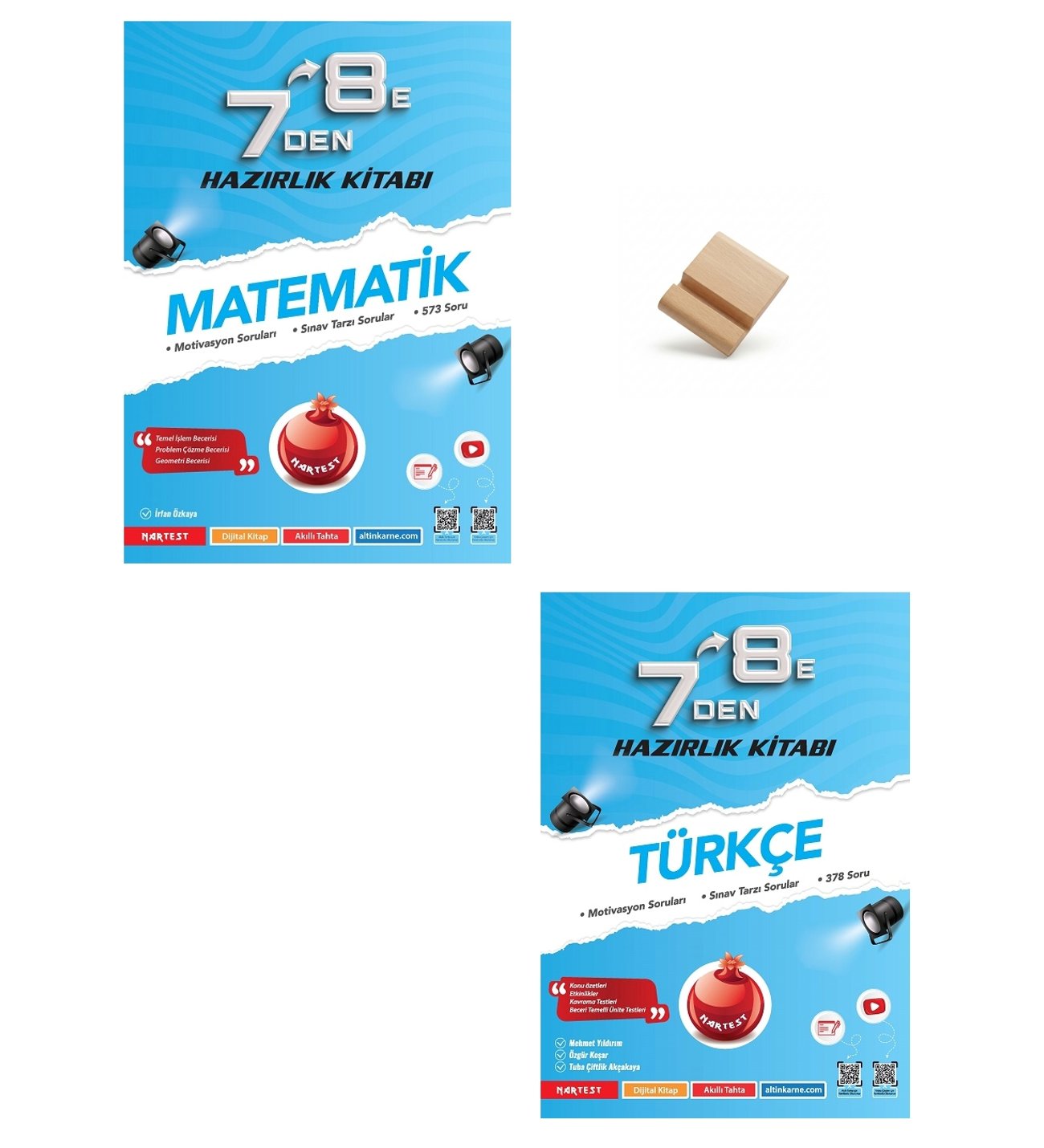 Nartest 7'den 8'e Matematik ve Türkçe Hazırlık Kitabı + Telefon Standı