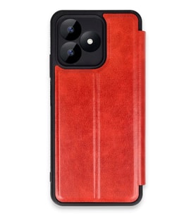 Newface Realme Note 50 4G Kılıf Flip Cover - Kırmızı