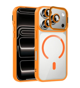 Apple iPhone 17 Pro Max Kılıf Standlı ve Kamera Lens Hediyeli M-Safe Şarj Özellikli Zore Etro Kapak