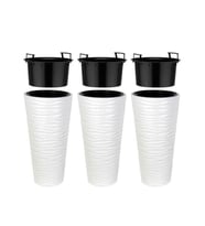 Omnipazar SO-KVT3 Kumsal Vazo Saksı Takımı 128 Litre Beyaz 3 Adet