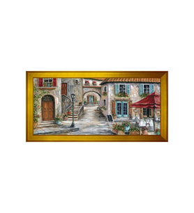Manzara Temalı Kanvas Tablo 50 x 70 cm Gold Çerçeve