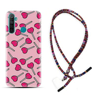 Realme 5i 5 Pro 6i 7 Pro 8 Kılıf Boyun Asklı Rasta Silikon Heart Lollipop 1414