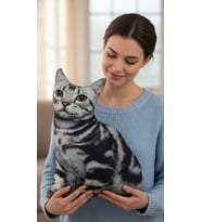 American Shorthair 3D Dijital Baskılı Lüks Kedi Yastığı