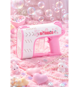 Bubble Blaster Işıklı ve Müzikli Çift Başlıklı Köpük Tabancası Double Head Bubble Gun (Pembe)