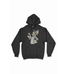 Tom Jerry Kedi Fare Siyah Sweatshirt Hoodie