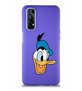 Realme 7 Soft Premier Kapak Donald Duck-A Tasarımlı Silikon Kılıf - Mor (Şeffaf)