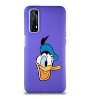 Realme 7 Soft Premier Kapak Donald Duck-A Tasarımlı Silikon Kılıf - Mor (Şeffaf)