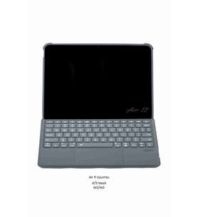 iPad Air 11 Uyumlu 4/5 Nesil M2/M3 Ledli 360° Manyetik Standlı Touchpadli Katanya Klavyeli Kılıf