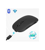 HyMark Sessiz Tıklama Şarjlı Çift Modlu Bluetooth Kablosuz 2.4Ghz Siyah Mouse