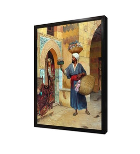 Çiçek Satıcısı Çerçeveli Mdf Tablo