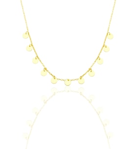 Gümüş altın yaldızlı yuvarlak pullu kolye  SGTL12510GOLD