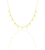 Gümüş altın yaldızlı yuvarlak pullu kolye  SGTL12510GOLD