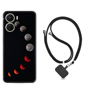 Vivo Y16 Kılıf Resimli Boyun Askılı İpli Desenli Silikon Series Mooons 1861