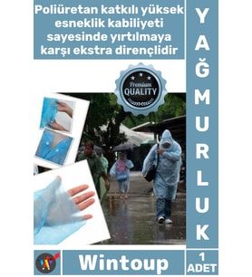 #Yağmurluk Su Geçirmez Şeffaf Kapüşonlu Çıtçıtlı Pratik Outdoor Ekonomik Standart Unisex Yağmurluk