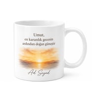 İsme Özel Umut Dolu Yazılı Kupa Bardak Hediye Özel Tasarım Porselen Mug