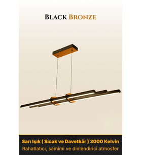 Cosmo Bronz Lineer LED Sarkıt Avize – Kumandalı Dim Edilebilir – Yukarı & Aşağı Işık