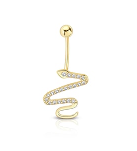 Altın Göbek Yılan Piercing (Gold)