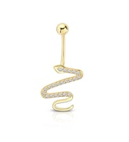 Altın Göbek Yılan Piercing (Gold)