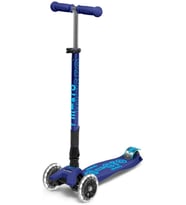 Maxi Deluxe Foldable Led 3 Tekerlekli Katlanabilir Scooter Navy Blue, 5-12 Yaş, Ayarlanabilir Gidon, Işıklı Tekerlekler, 50 Kg Taşıma Kapasitesi