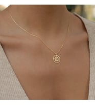 Kişiye Özel 925 Ayar Gümüş Pusula Kolye (Gold)