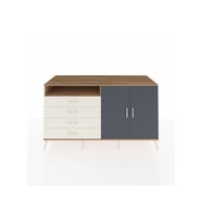 Kronos Konsol 3 Raflı 4 Çekmeceli 2 Kapaklı 176x59x99 Çam-Antrasit/Aytaşı