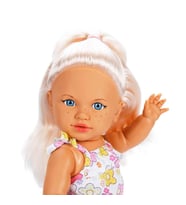 Tina Summer Sarışın Mavi Gözlü Et Bebek - 45 cm Çiçekli Tulumlu Oyuncak Bebek