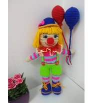 Maskot Sevimli Palyaço Amigurumi Organik Oyuncak