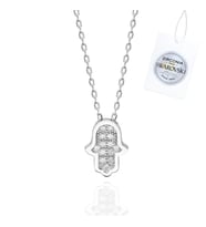 Swarovski Zirconia Taşlı Fatma Ana Eli Kolye