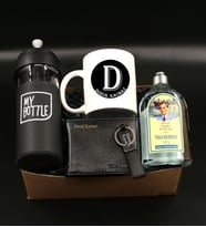 Babalar Gününe Özel Kişiye Özel Harf Baskılı Kupa Bardak& Siyah Erkek Cüzdan& Siyah Anahtarlık& French Press Cam Mug& Eyüp Sabri Tuncer Tıraş Kolonyası Hediye Seti