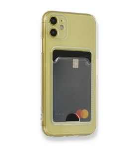 IPHONE 11 UYUMLU ŞEFFAF KARTLIKLI SİLİKON KILIF