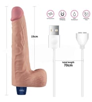 MorGece 25.3 cm USB Şarjlı Yeni Nesil Realistik Titreşimli Ten Dildo Penis