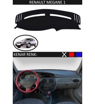 Renault Megane 1 Için Uygun Torpido Koruma Halısı Siyah Kenar Renk Siyah